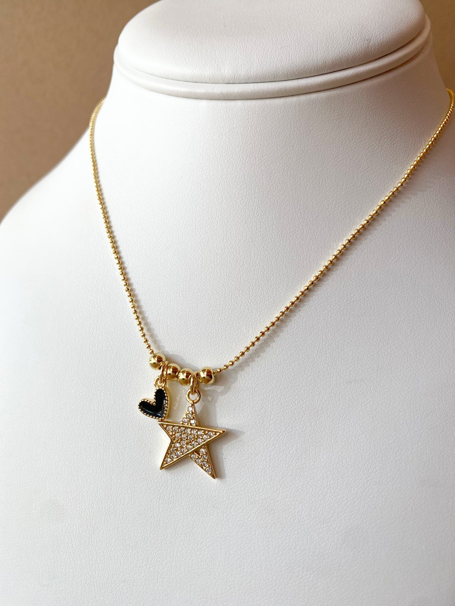 Black Heart & Star ⭐️🖤 Adjustable Necklace