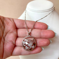 Silver Circular Mama Necklace