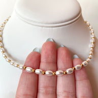 Pearls and Balls Steel Necklace