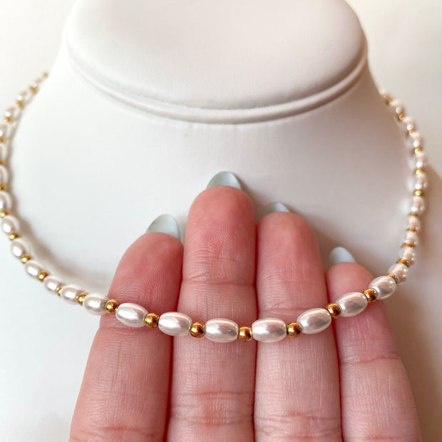 Pearls and Balls Steel Necklace