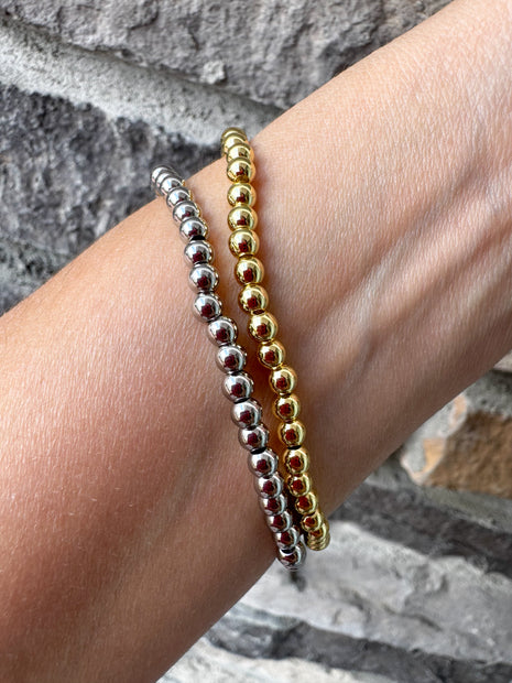 Pulseras Elásticas Bolitas de Fuego Silver & Gold