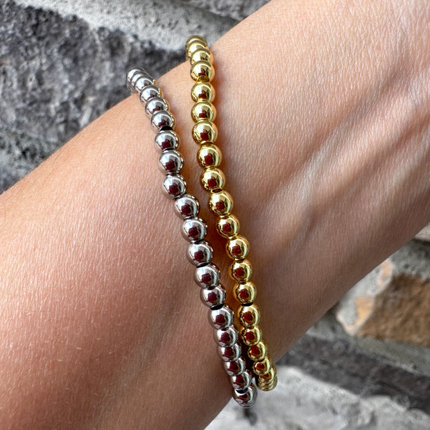 Pulseras Elásticas Bolitas de Fuego Silver & Gold
