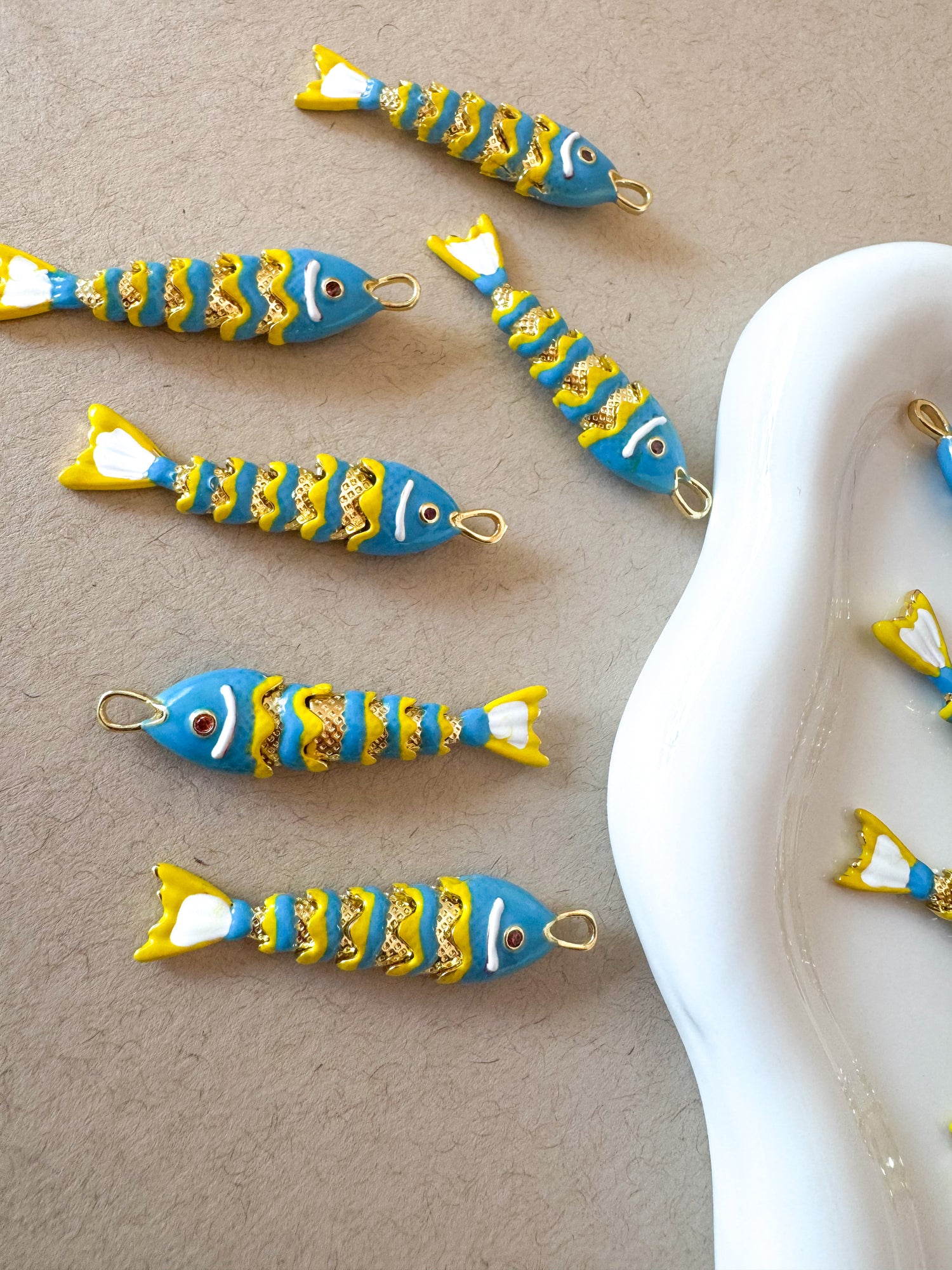 Blue Fishes Charms