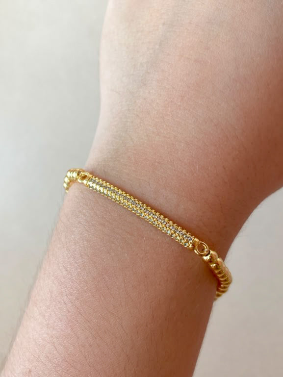 Gold Zirconia Style Elastic Bracelet