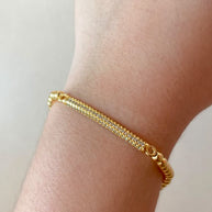 Gold Zirconia Style Elastic Bracelet