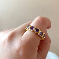 Crystals Hearts Colorful Rings