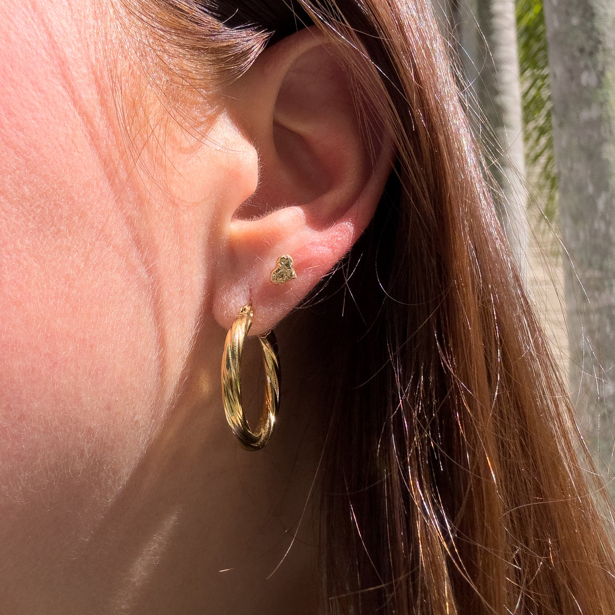 Spiral Medium Golden Steel Hoops