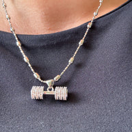 Cadena Silver Gym Charm