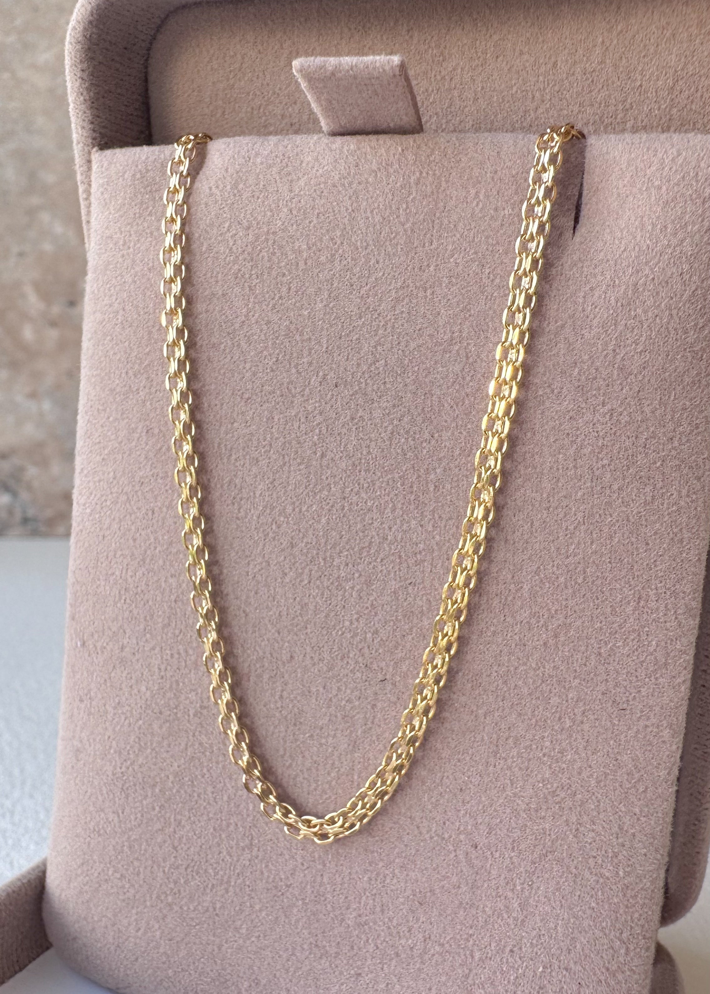 Bismark Chinese Fabric 18k Solid Gold Necklace