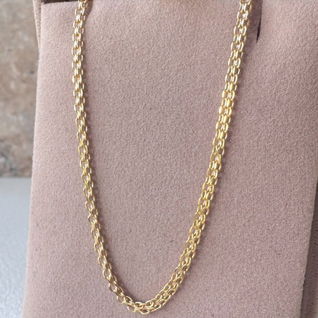Bismark Chinese Fabric 18k Solid Gold Necklace