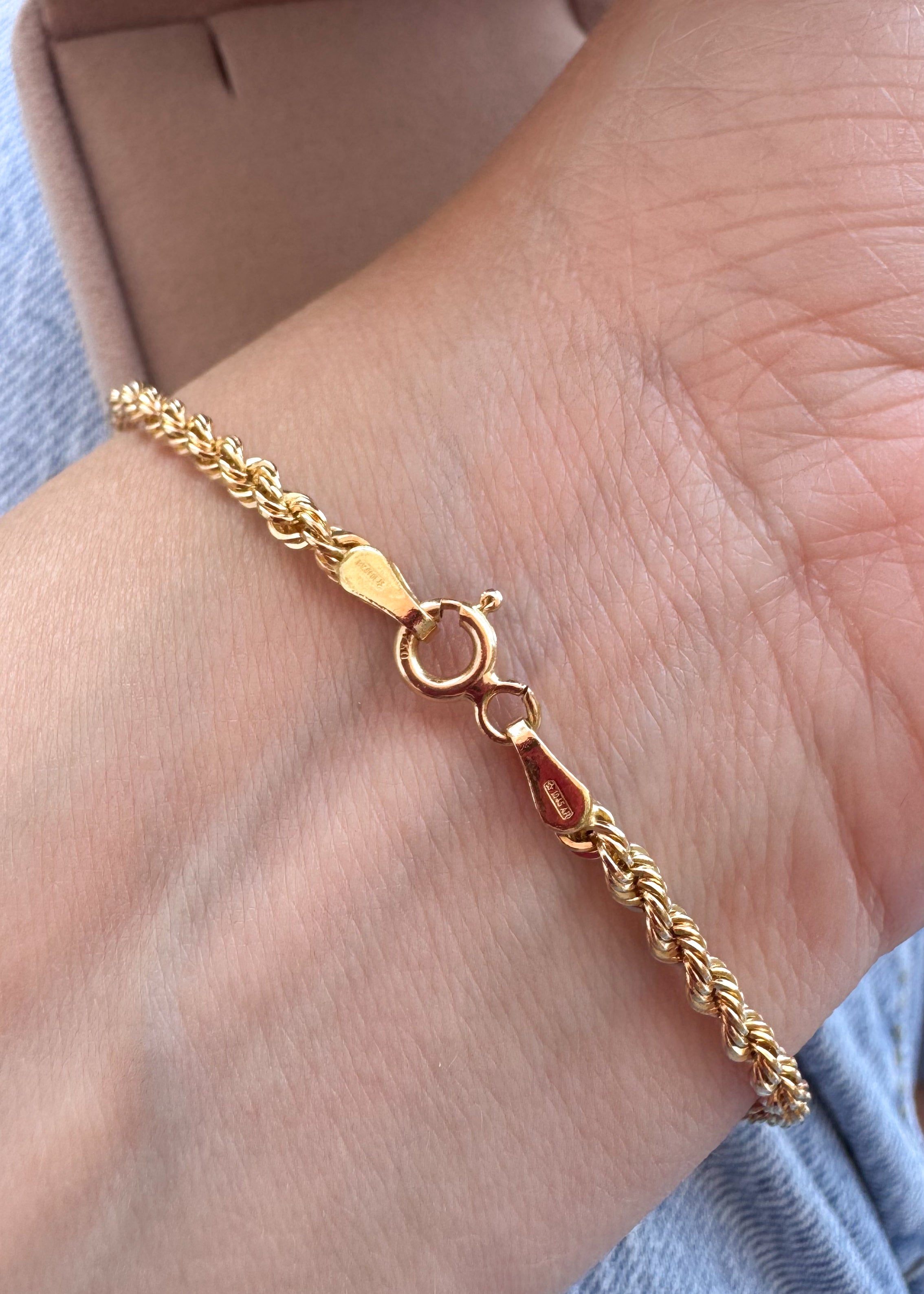 Italian 18k Solid Gold (750) Rope Bracelet