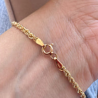 Italian 18k Solid Gold (750) Rope Bracelet