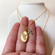 St Miguel or Chinita Virgin Medal Cross Necklace