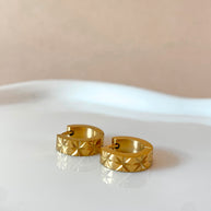Golden Steel Diamont Cut Hoops