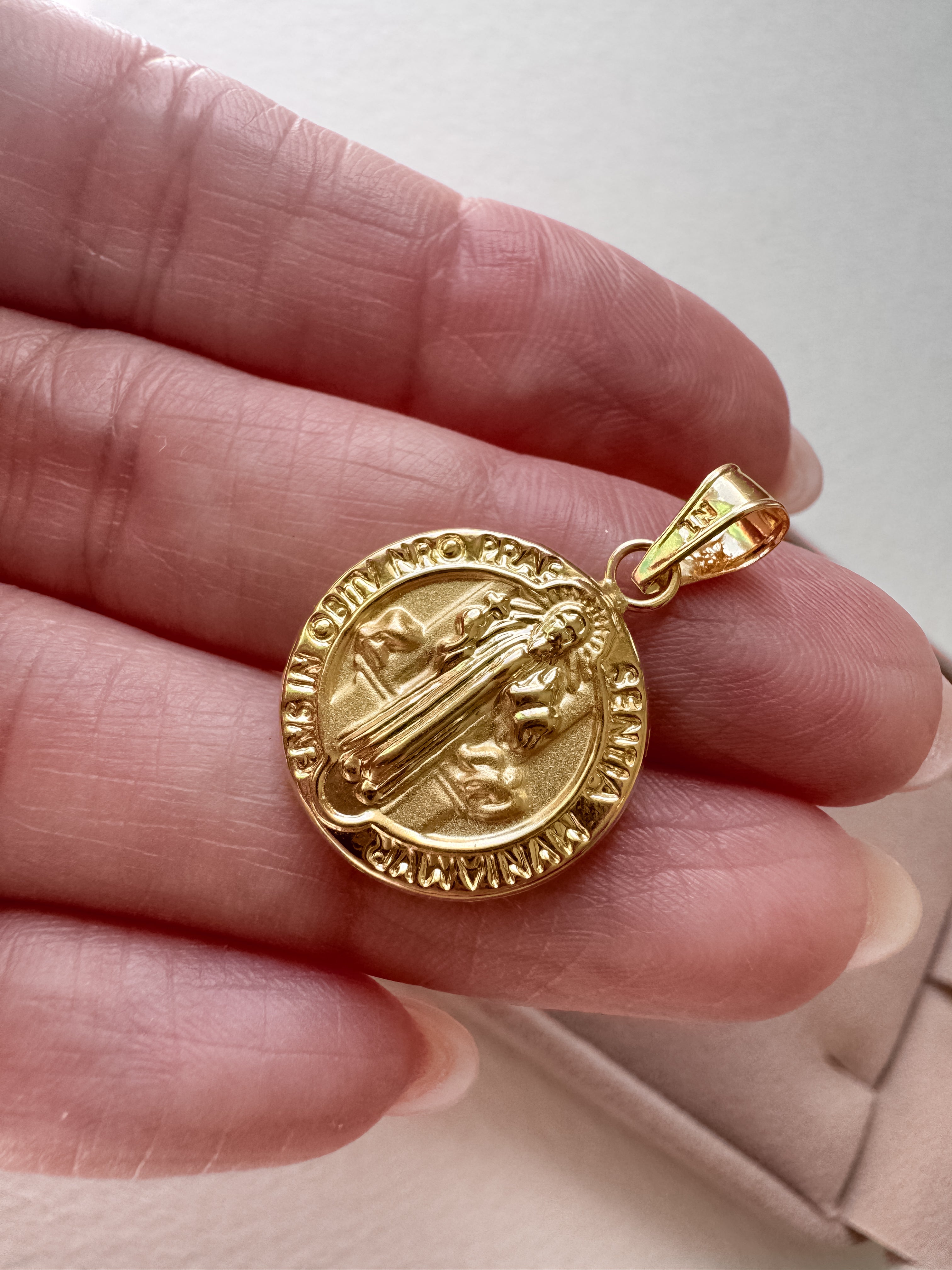 St. Benedict Medal 18k Solid Gold Hollow Charm
