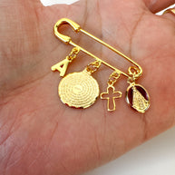 Broche para Bebe Inicial Dijes Religiosos