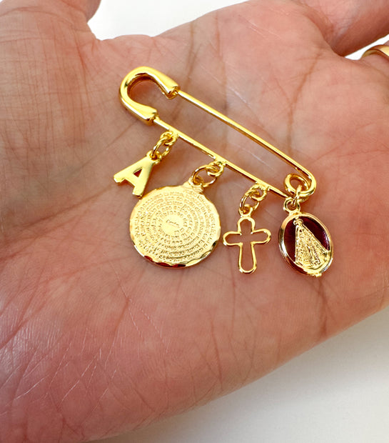 Broche para Bebe Inicial Dijes Religiosos