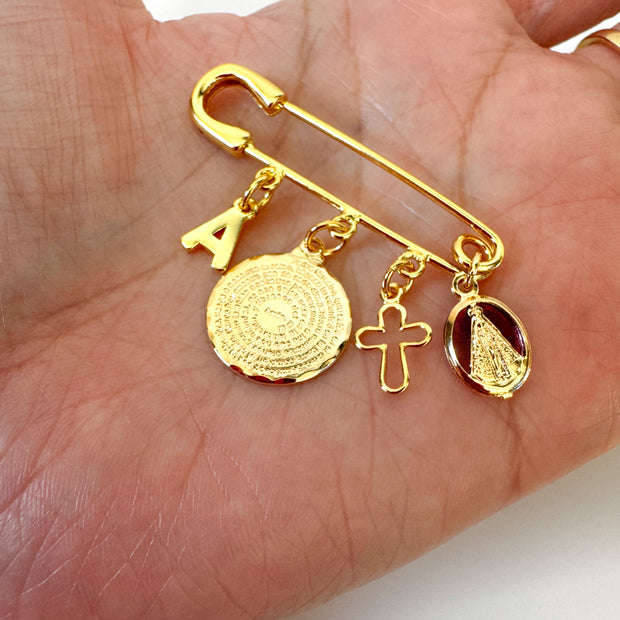Broche para Bebe Inicial Dijes Religiosos