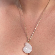 Shell Clear Quartz Charm Necklace