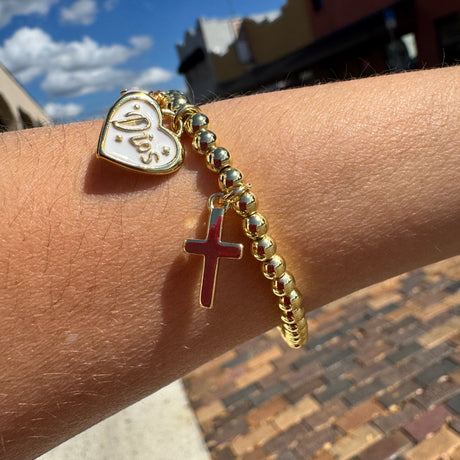 Dios, Crystal & Cross Bracelet