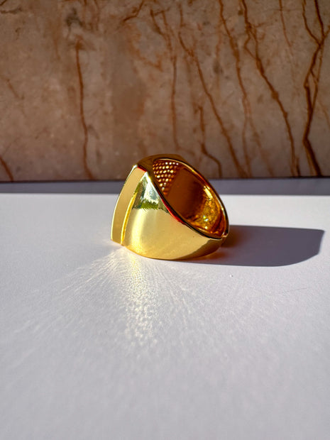 Anillo Cuadrado Cristales Claros