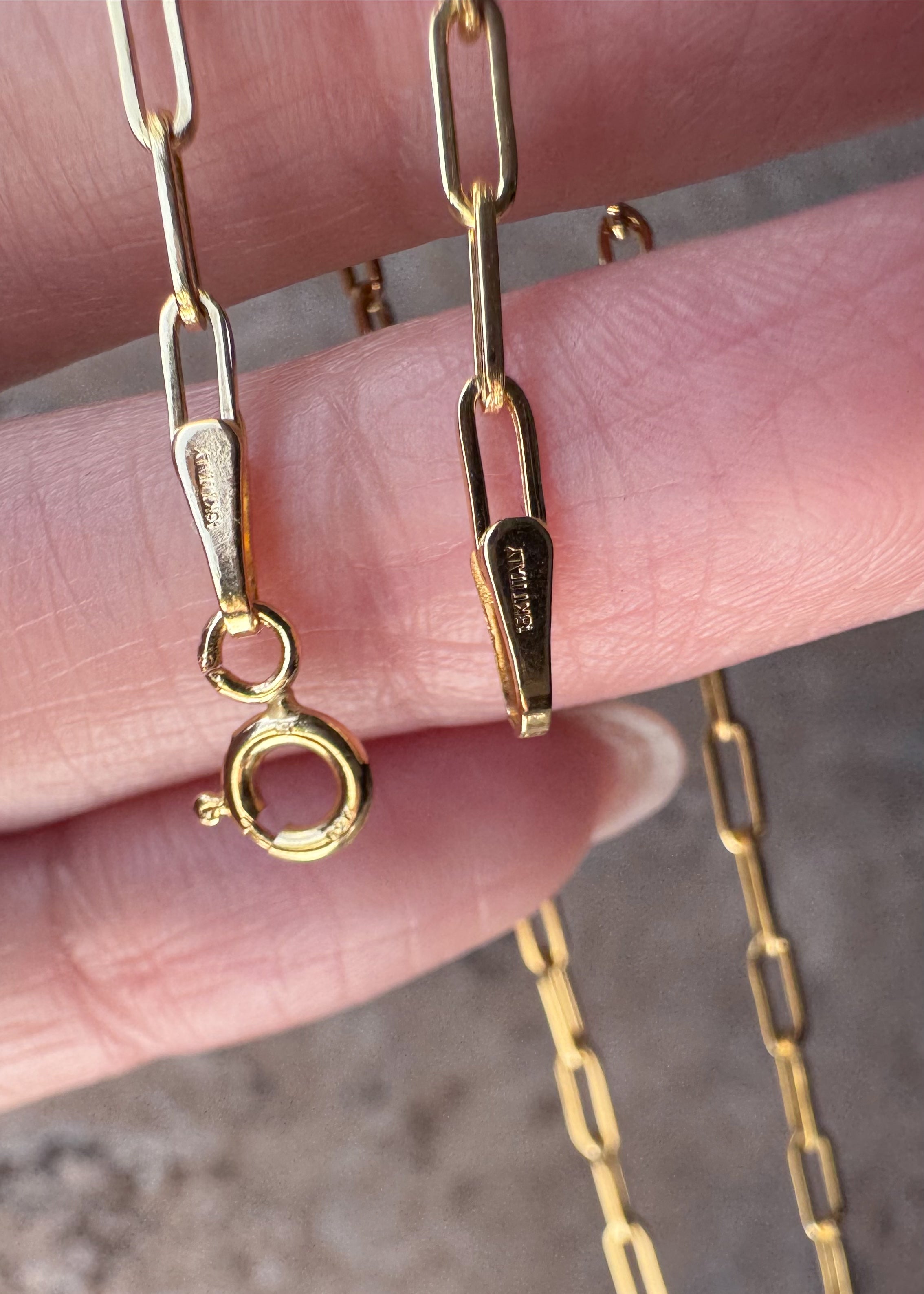 Paper Click Chain 18k Solid Italian Necklace