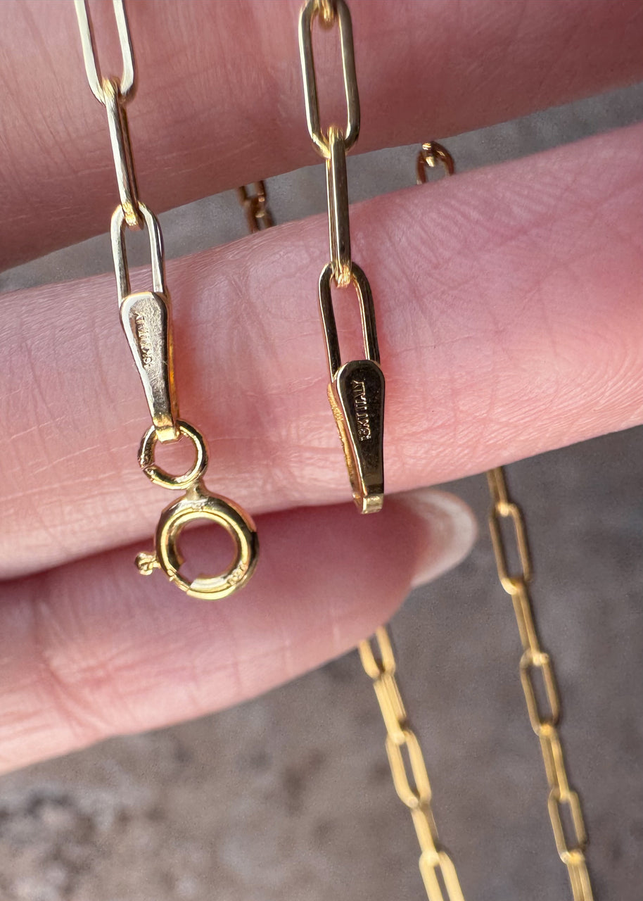 Paper Click Chain 18k Solid Italian Necklace