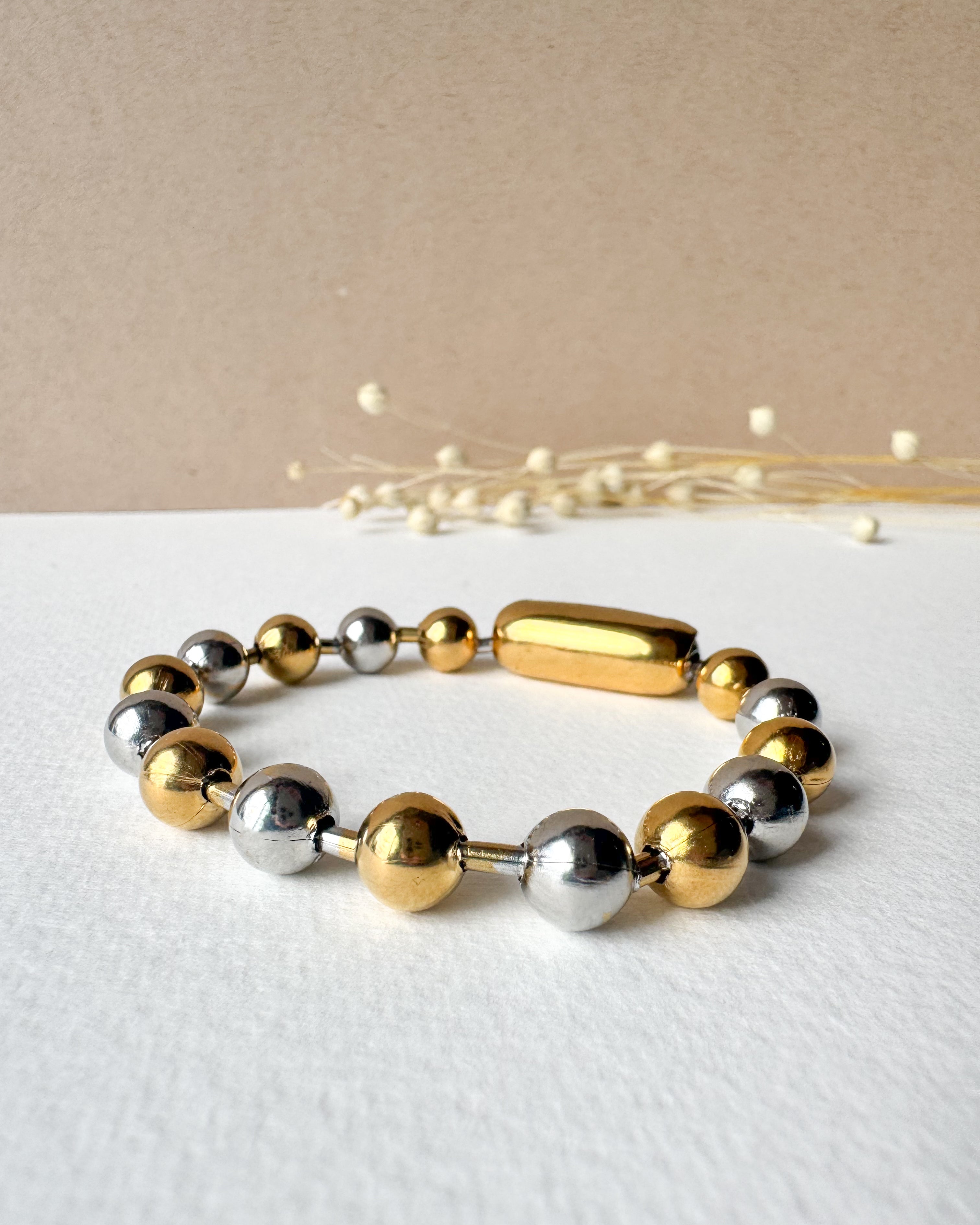 Silver & Gold Balls Bracelet