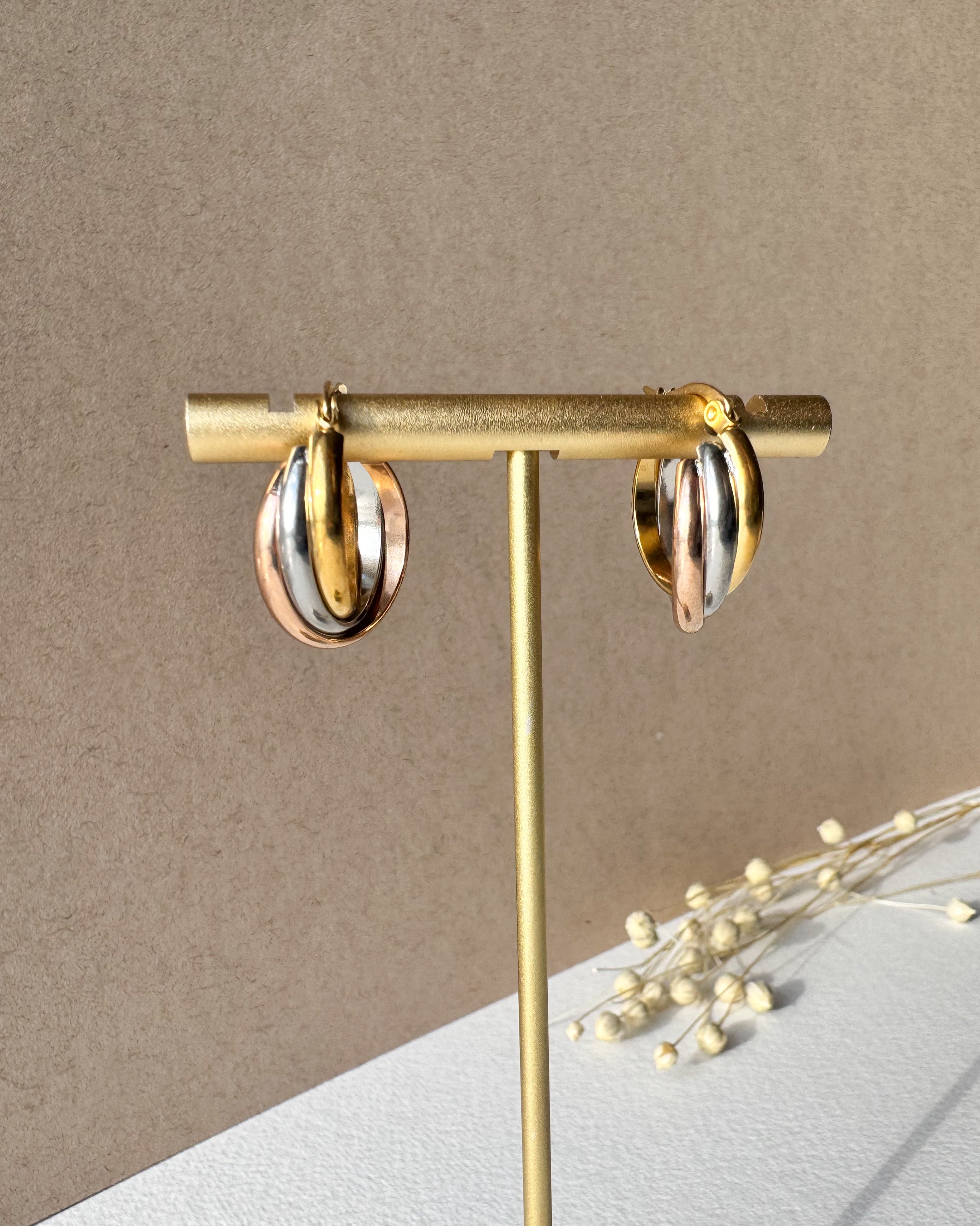 3 Gold Steel U Shape Hoops