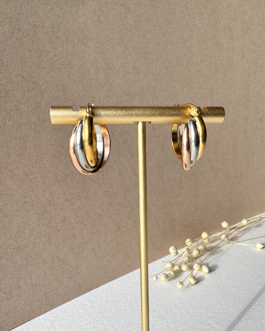 3 Gold Steel U Shape Hoops