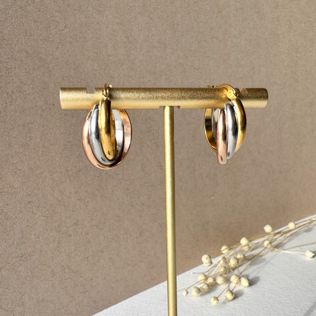 3 Gold Steel U Shape Hoops