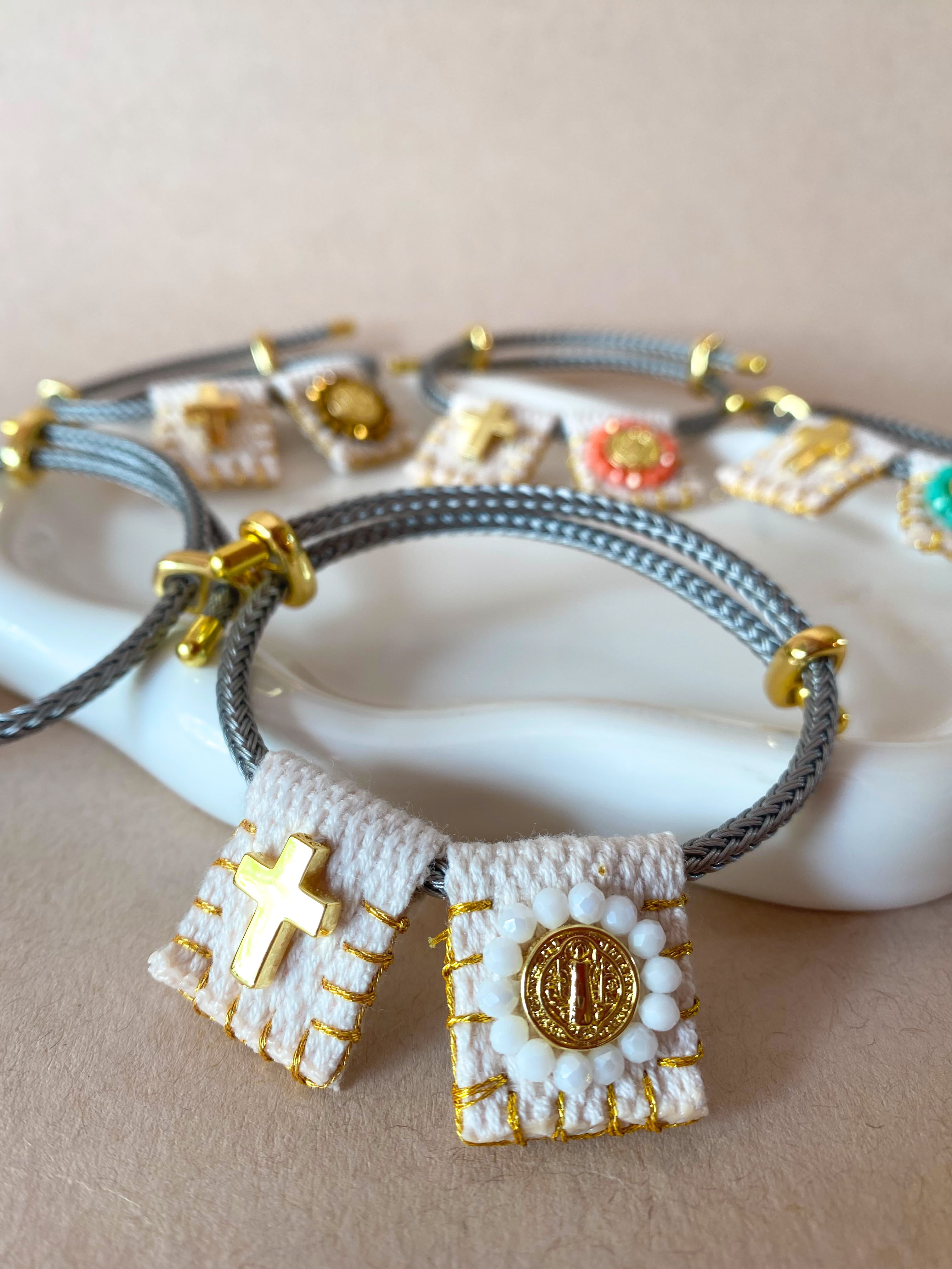 Adjustable Scapular St Benedict Colorful Bracelet