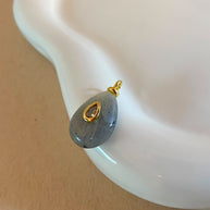 6 Differents Natural Stones Oval and Circular Shape Charms