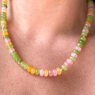Multicolor Turmaline Beads Necklace