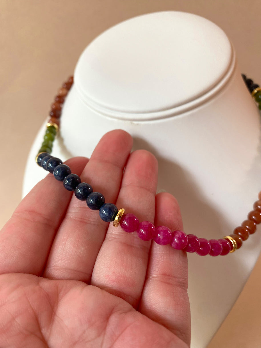 Dark Multicolor Beads Necklace