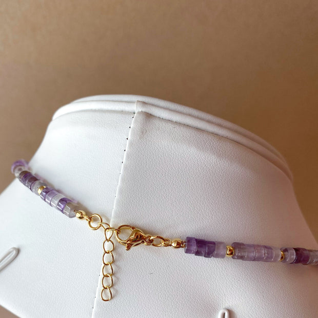 White Fish Purple Amethyst Stone Necklace