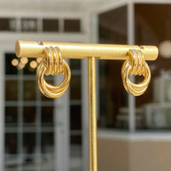 Interlaced Steel Golden Earrings