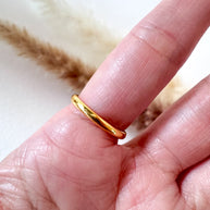 Golden Shiny Move Zircons Steel Ring