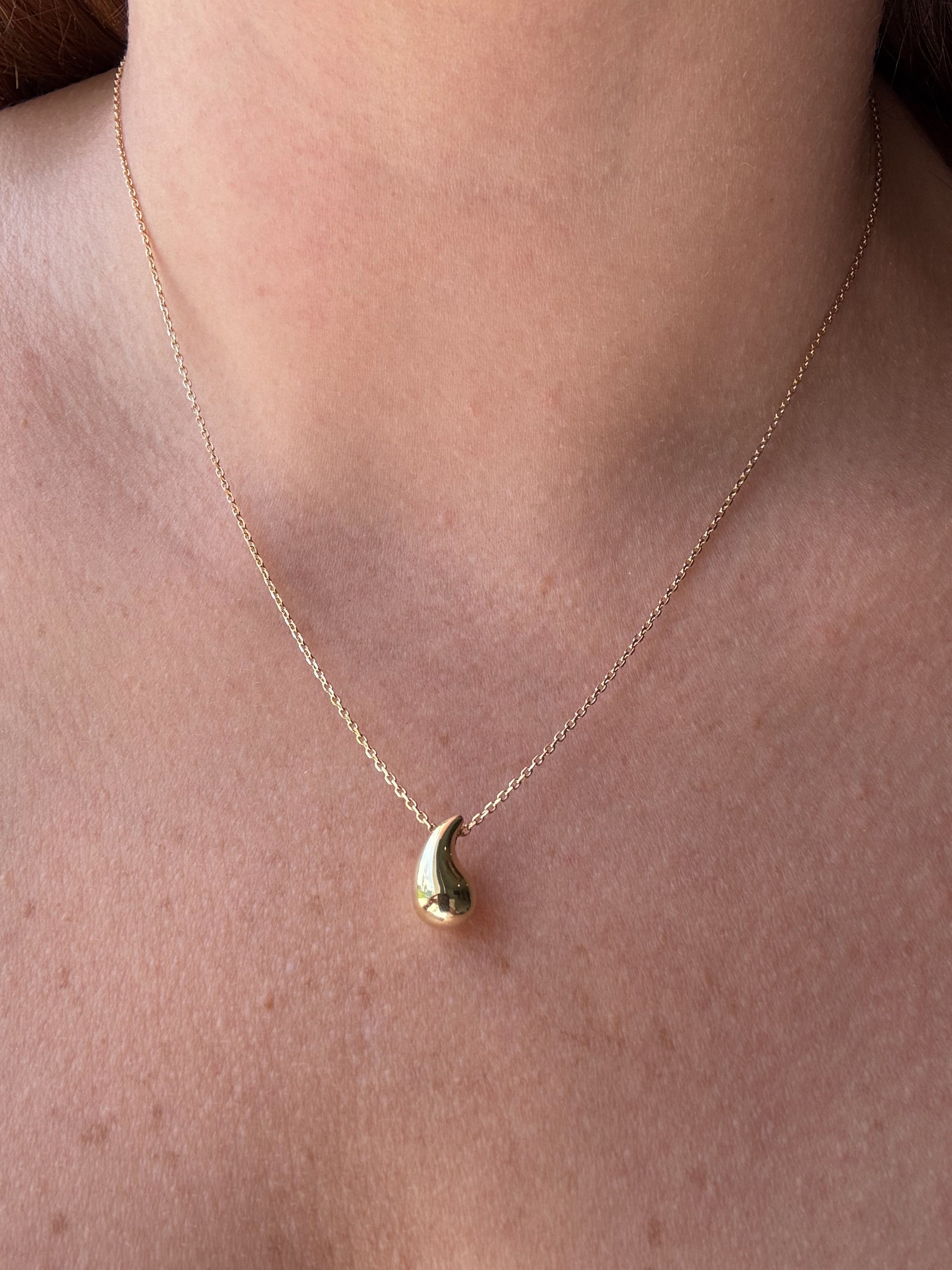 Drop Style Chain 18k Solid Gold Necklace