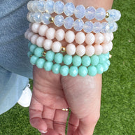 Rosary Style Pastel Colors Crystals Bracelets