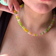 Multicolor Turmaline Beads Necklace