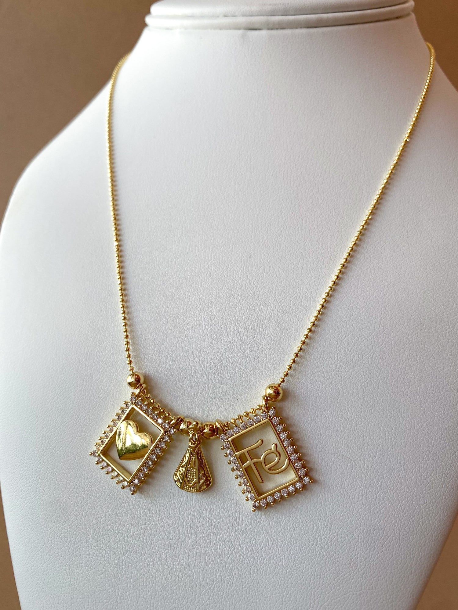 Virgin of the Valley in Heart and Faith Scapular Necklace