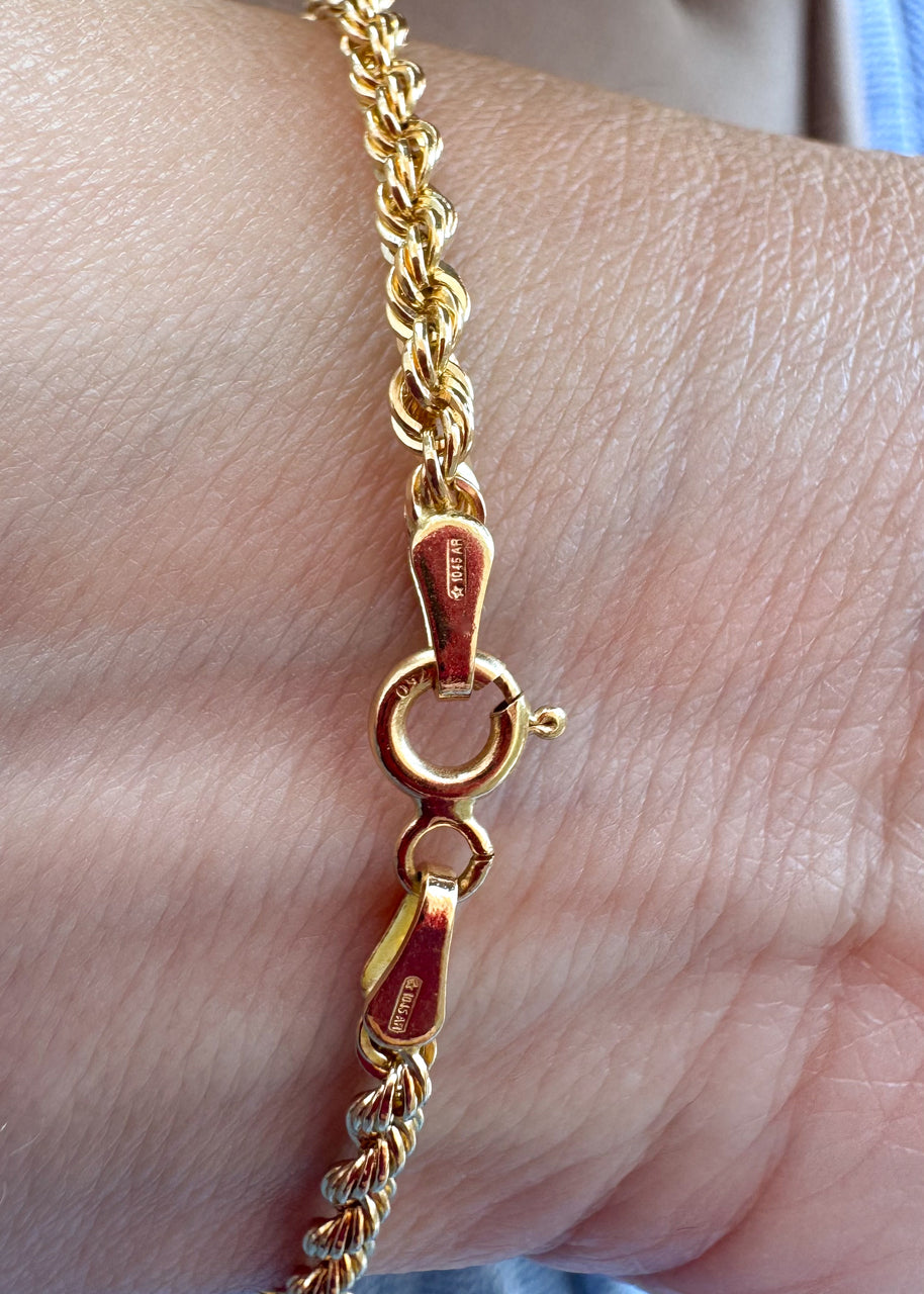 Italian 18k Solid Gold (750) Rope Bracelet
