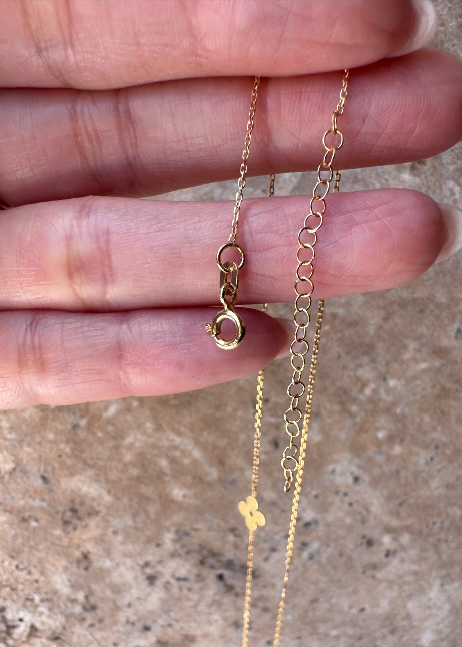 Flowers Chain 18K Solid Italian Gold Necklace