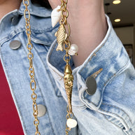 Large Fish & Coral Steel Necklace