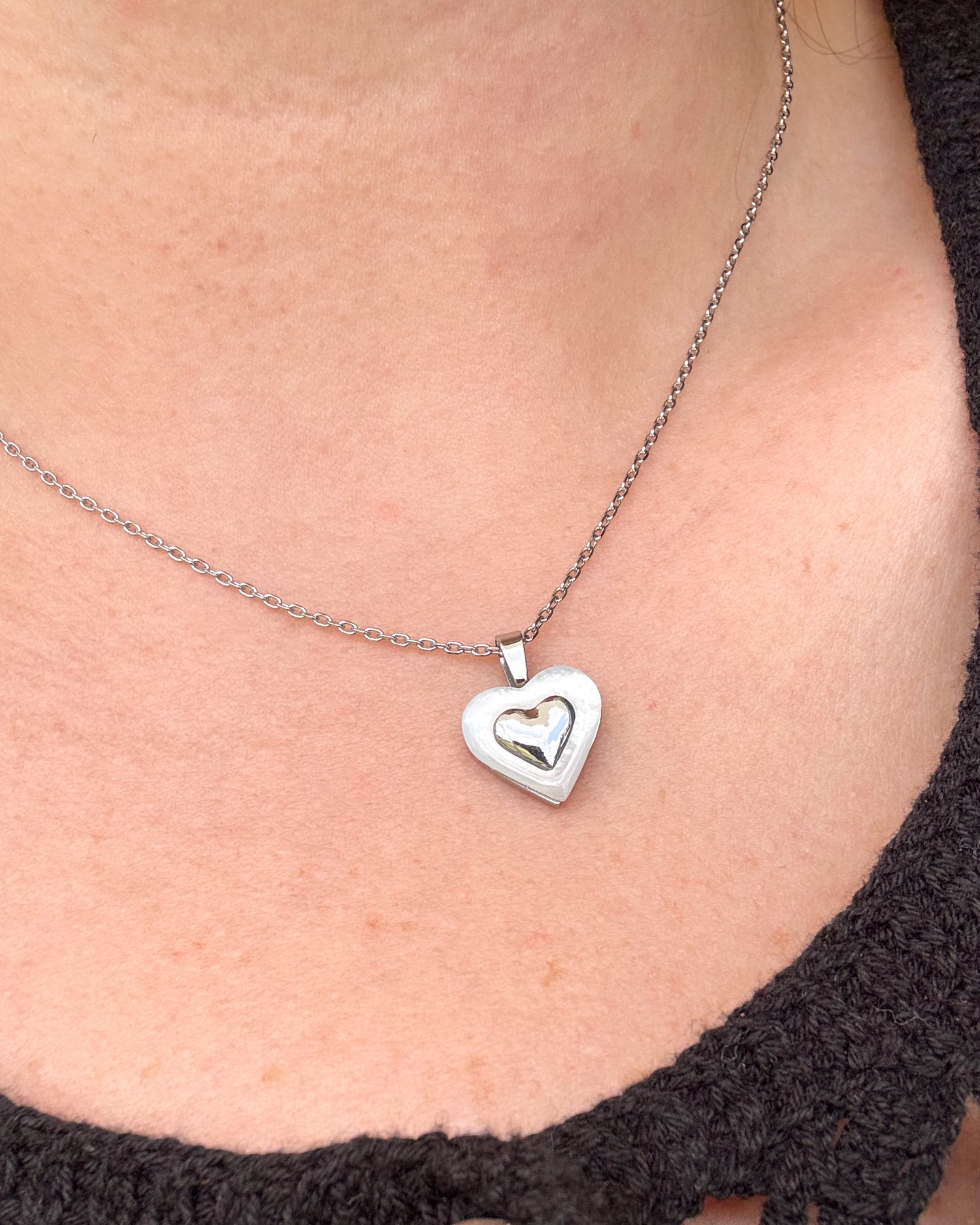Silver Heart Steel Necklace