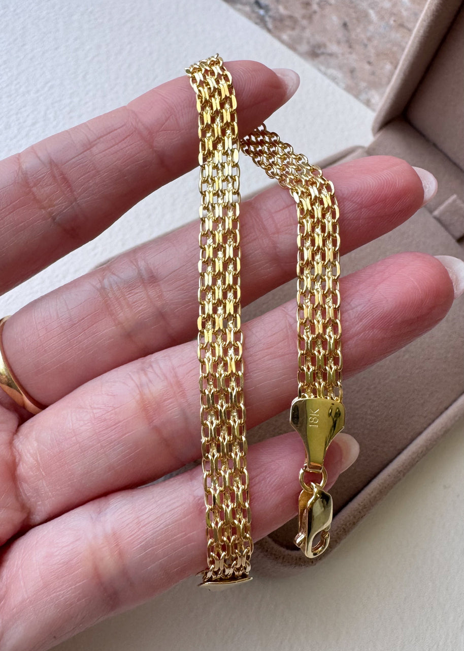 Bismark Style 18k Solid Gold Bracelet
