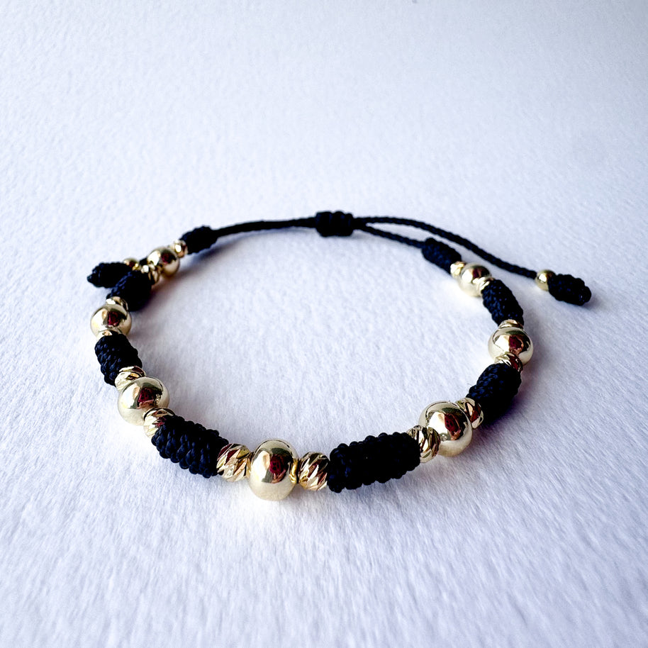 Red or Black Threads Golden Balls Style Bracelets