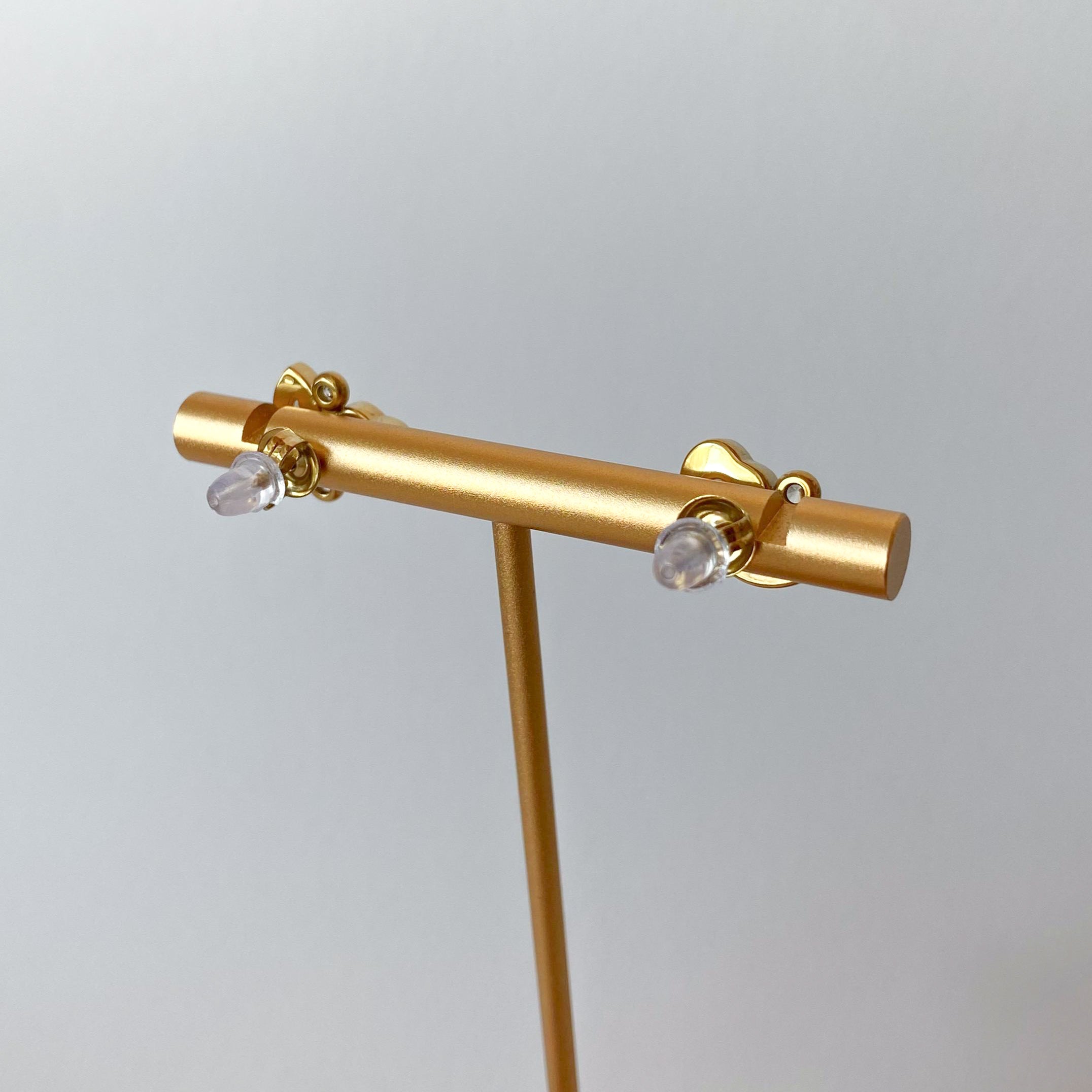 Golden Zircons Heart Style Necklace or Earrings