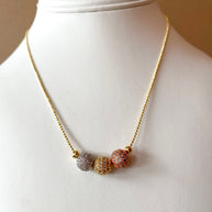 3 Gold Fire Balls Style Adjustable Necklace